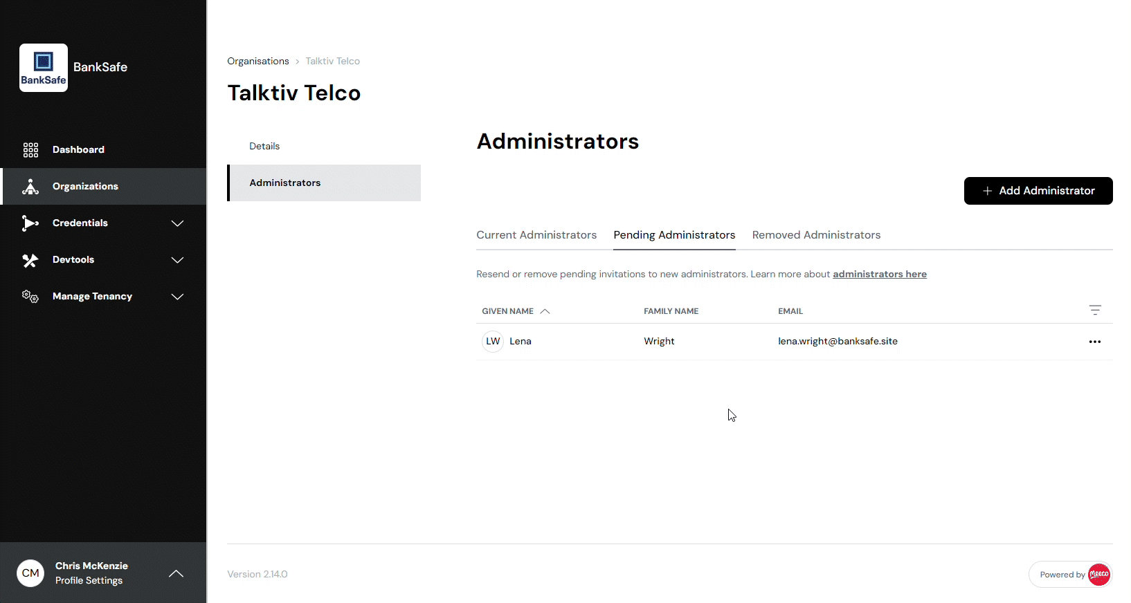 How to remove an Organisation Administrator from an Organisation tutorial video.