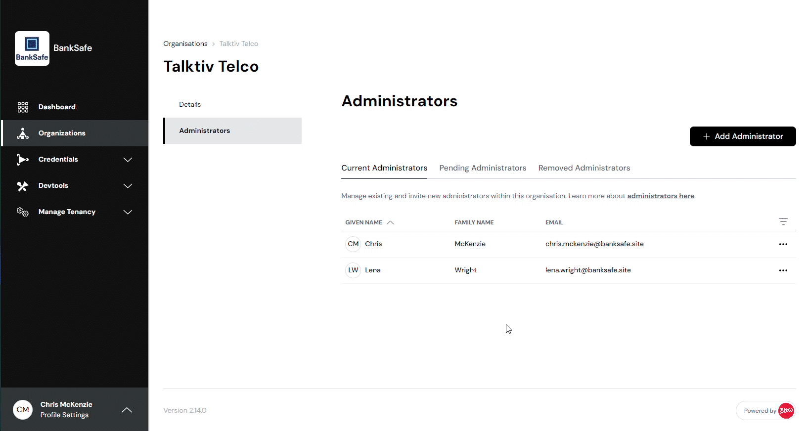 How to view an Organisation Administrator's details tutorial video.