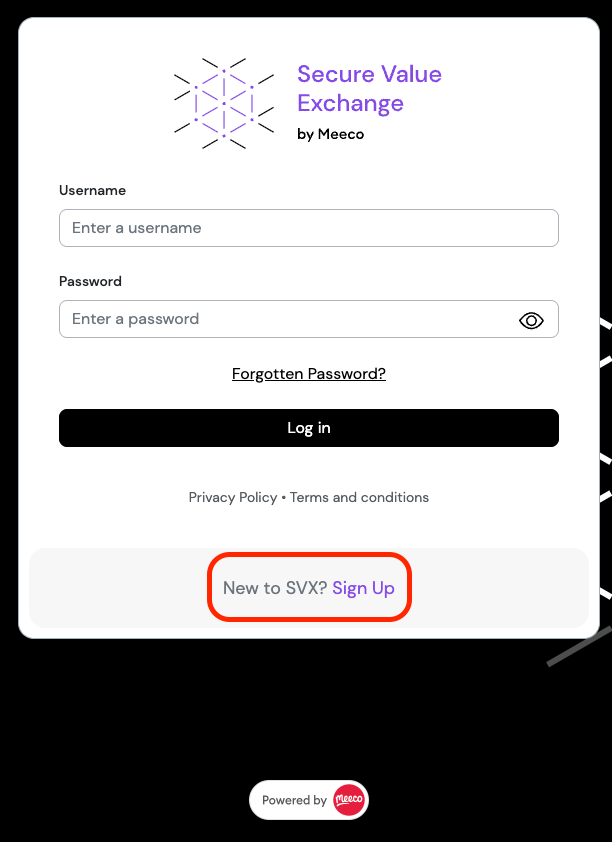 Self Signup to SVX link image