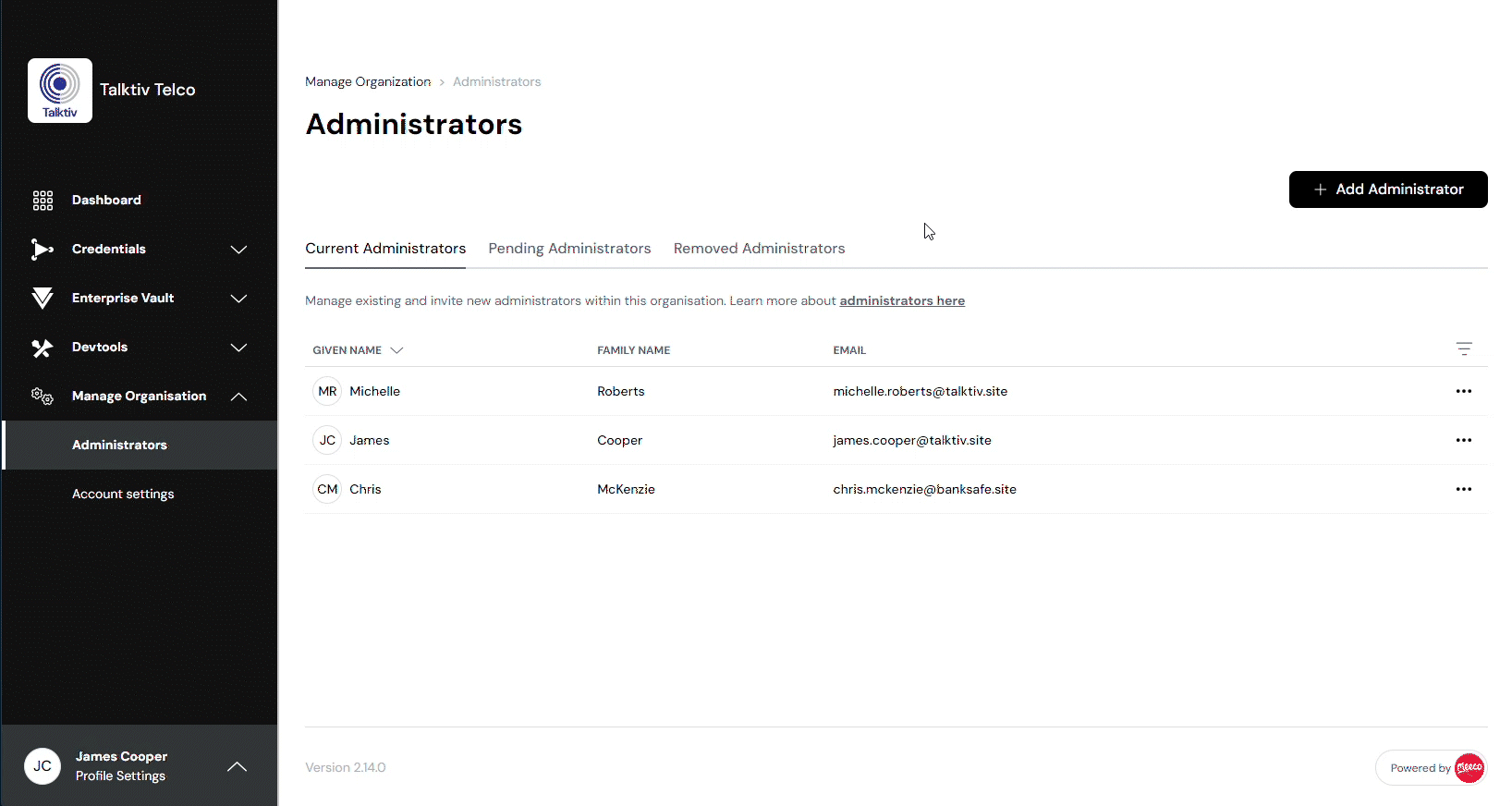 How to view an Organisation Administrator's detials tutorial video.