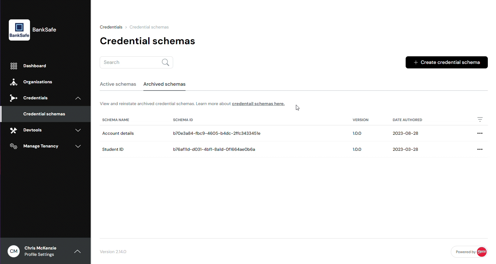 How to restore a credential schema tutorial video.